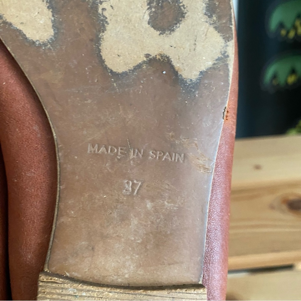Free People Brown Leather Reese Mule Flats 37 - Picture 13 of 14